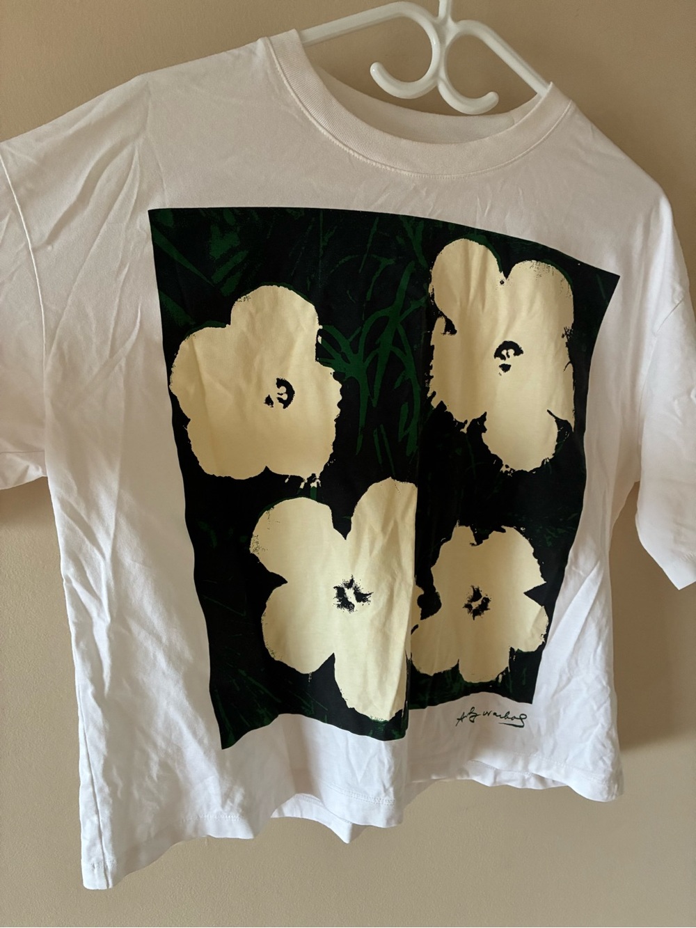 Uniqlo Andy Warhol flowers print white tshirt size M